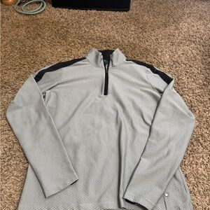 Men's Light Gray Quarter-Zip Performance Pullover Jacket